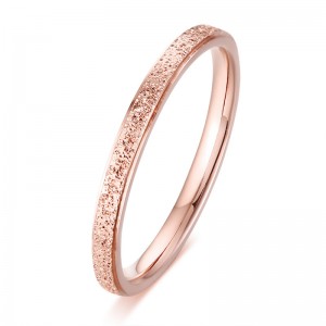 2/4/6MM titanium steel matte ring rose gold ladies ring silver ring