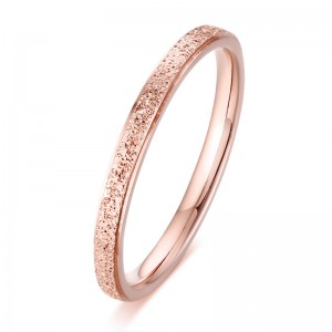 2/4/6MM titanium steel matte ring rose gold ladies ring silver ring