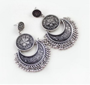 Most Fashion Metal Earrings Engraving Flower Vintage Jewelry