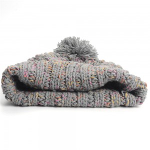 WENZHE High quality Custom Winter Warm Ski Hat Slouchy Pom Pom Beanie