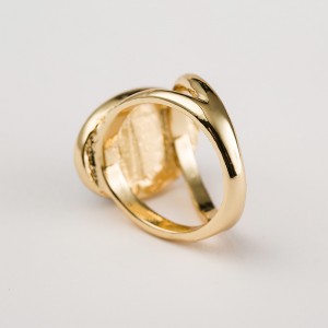 Wholesale Druzy Quartz Ring Round Natural Druzy Agate Stone Ring Women Jewelry