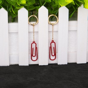 Creative pin shaped drop earrings girls fashion jewelry pin earrings