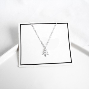 925 Sterling Silver Christmas Trees Pendant Clavicle Chain Necklace