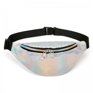 WENZHE Fashion Sport Waist Bag Waterproof Glitter Holographic Fanny Pack