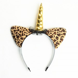 WENZHE New Headband Party Decoration Unicorn Horn Leopard Headbands For Kids Girls