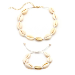 WENZHE Hot Style Jewelry Set Natural Shell Handmade Bracelet Necklace Jewelry Sets for Women