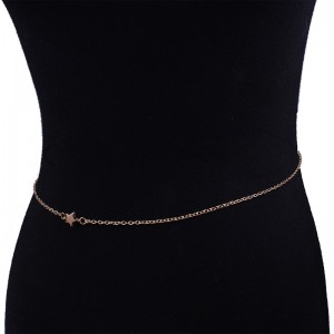 New sexy beach jewelry personality fashion five-pointed star waist chain body chain