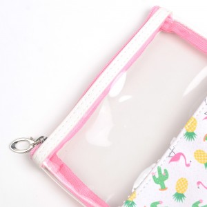 WENZHE Flamingo Clear Cosmetic Travel Bag