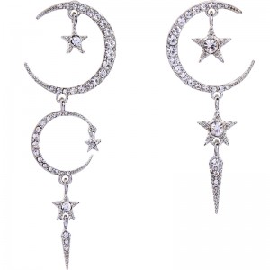 Korean Silver Jewelry Crystal Moon Actress Jewelry Fashion Silver Jewelry