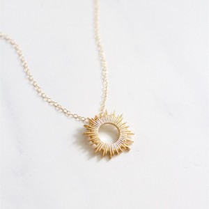 Gold Sun Necklace Sunburst Necklace Dainty Necklace