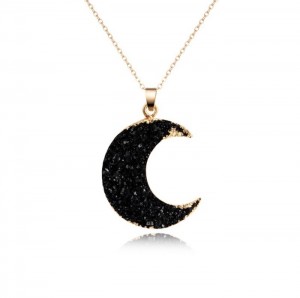 Fashion Jewelry Rose Gold Chain Moon Pendant Necklace