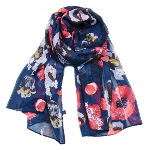 WENZHE New Style Satin Printed Leaf Flower Scarf Women Colorful Shawl Beach Towel Scarf