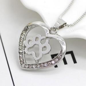 Hot sale jewelry hollow heart shape animal dog paw necklace