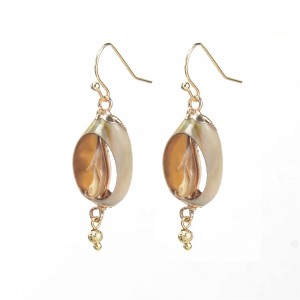 WENZHE New Fashion Natural Shell Gold Alloy Earrings For Women