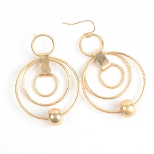 WENZHE Gold Circles Dangle Earring