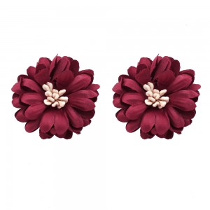 Fashion Jewelry Exquisite Multicolor Fabric Small Flower Stud Earrings For Women