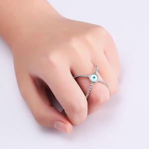 New Fashion Women Jewelry Unique X-shaped Evil Eye Ring