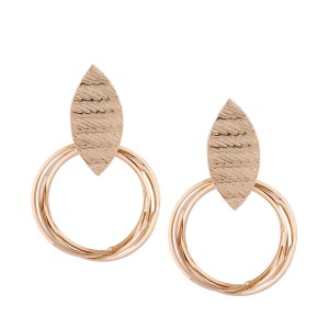 Wholesale Fashion Alloy Jewelry Metal Gold Geometric Big Circle Drop Earrings