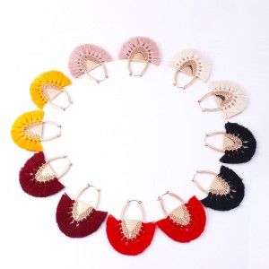 Latest Designs Wholesale Silk Thread Handmade Drop Tassel Earrings Women Fashion Jewelry