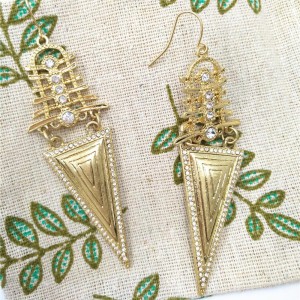 Latest Gold Plated Tribal Metal Earring Trendy Geometric Earring