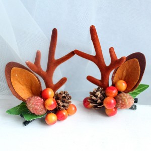 Fashion Design Handmade Antler Hairclips Christmas Deer Ears Hairclip For Children