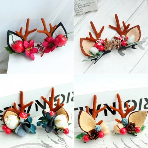 Fashion Design Handmade Antler Hairclips Christmas Deer Ears Hairclip For Children