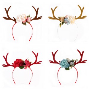 Fashion Children Girls Adults Christmas Headband Cute Christmas Reindeer Antler Flower Hairband