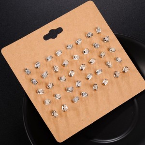 New Style Jewelry Women 20 Pairs Stud Earring Set Mixed Cross Bowknot Star Pearl Gold Jewelry Set