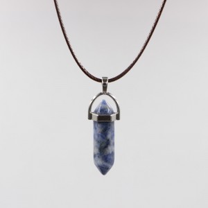 Custom Made Natural Stone Bullet Shaped Pendant Necklaces Turquoise Crystal Stone Pendant Necklace Women Jewelry