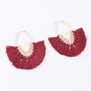 Latest Designs Wholesale Silk Thread Handmade Drop Tassel Earrings Women Fashion Jewelry