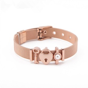 Hot Sale Stainless Steel Bracelets Lock Charms Keeper Bracelet