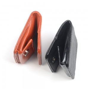WENZHE Short Design Business Men Leather Card Wallet