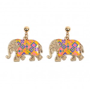 New trend delicate alloy enamel jewelry women elephant earrings