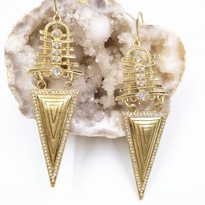Latest Gold Plated Tribal Metal Earring Trendy Geometric Earring