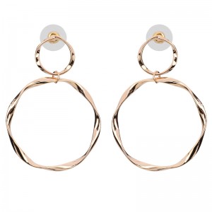 European and American Fashion Women Jewelry Simple Alloy Big Circle Earrings