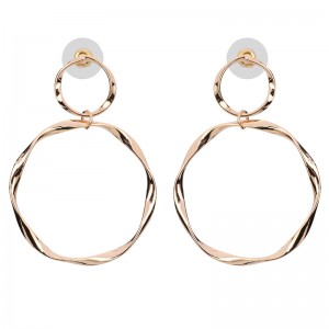 European and American Fashion Women Jewelry Simple Alloy Big Circle Earrings