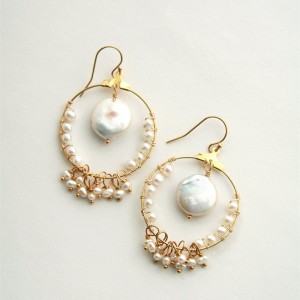 Coin Pearl Earring Bohemian Earring Pearl Earring