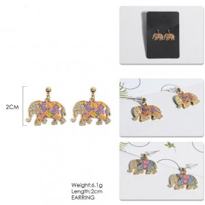 New trend delicate alloy enamel jewelry women elephant earrings