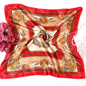 Satin Small square scarf female printed silk scarf gift silk scarf shawl wholesale