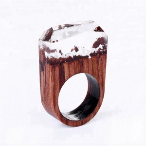 New retro jewelry wooden ring secret forest creative resin couple rings wholesale