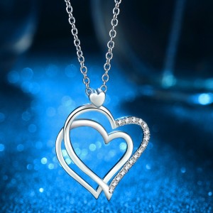 S925 silver necklace female European and American love pendant necklace