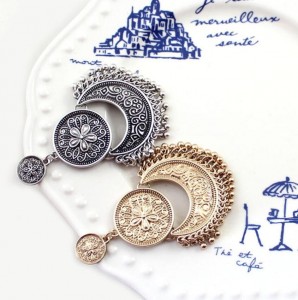 Most Fashion Metal Earrings Engraving Flower Vintage Jewelry
