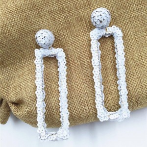 Latest Geometric Earring White Sequin Trendy Earring for Women