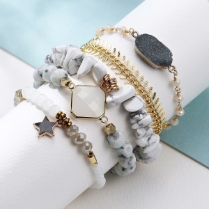 Jasper Jewelry Bracelet Set Charm Natural Stone Bead Bracelet For Ladies