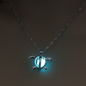 Tortoise glow chunky stone glowing crystal necklace