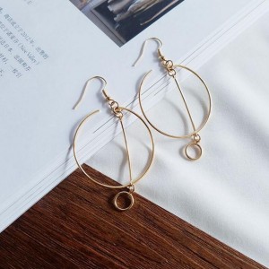 Modern jewelry fashion delicate metal geometry circle earring accessories women
