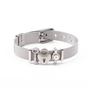 Hot Sale Stainless Steel Bracelets Lock Charms Keeper Bracelet