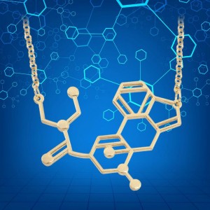 Science Jewelry Women Metal Chemistry Double Helix DNA Molecule Pendant Necklace