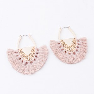 Latest Designs Wholesale Silk Thread Handmade Drop Tassel Earrings Women Fashion Jewelry