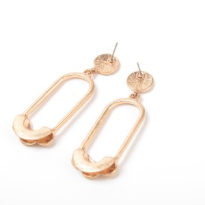 Personalized Gold Oval Shape Alloy Earring Statement Gold Plated Irregular Drop Earring